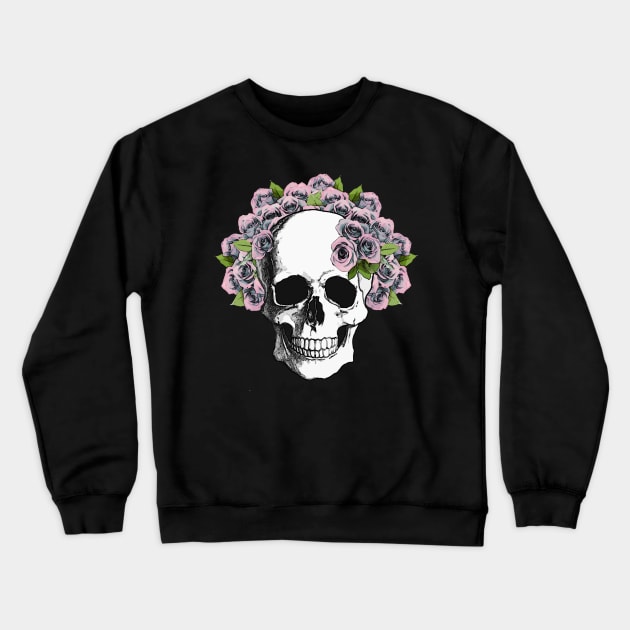 Floral Skull 9 Crewneck Sweatshirt by Collagedream